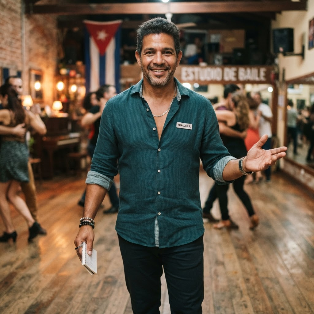 CubanGoFlow instructor smiling in the studio